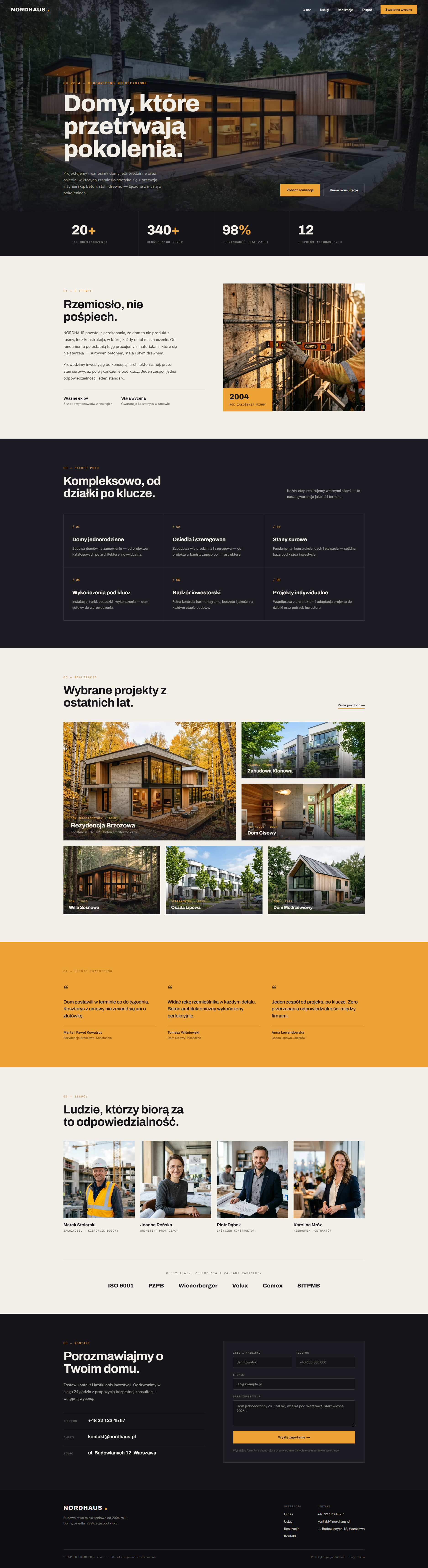 Nordhaus — Strona firmowa & branding zaprojektowane przez webko